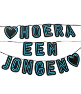 Geboorte Letterslinger Hoera een Jongen Neon 5m